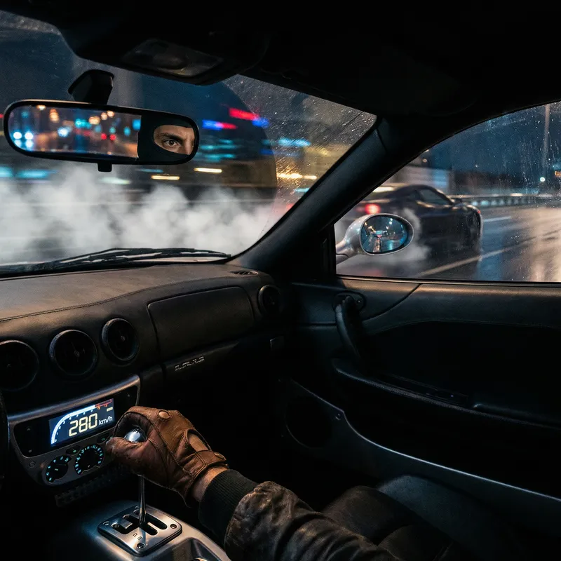 Excessive Speed 4K Image - Reckless Driver in Sleek Sports Car Excessive Speed 4K Image - Reckless Driver in Sleek Sports Car