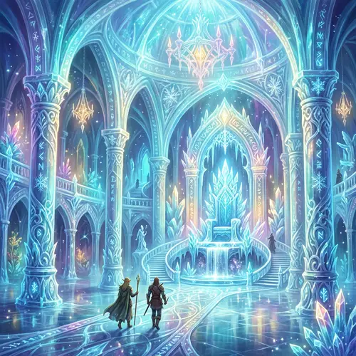 Enchanted Ice Palace Interior - Fantasy Art