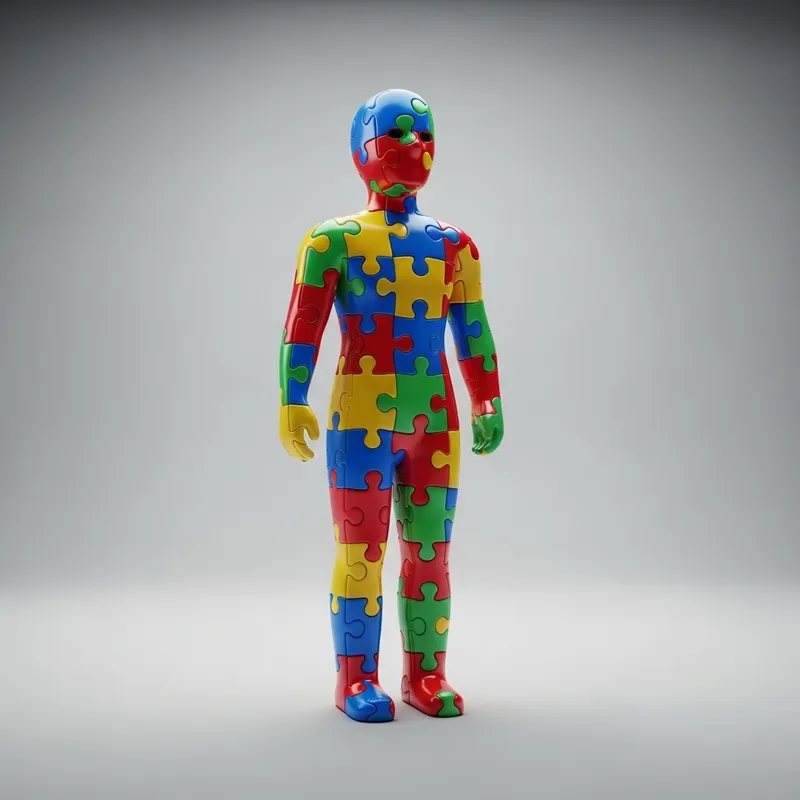 Human Icon from Puzzle Pieces