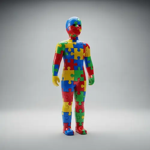 Human Icon from Puzzle Pieces