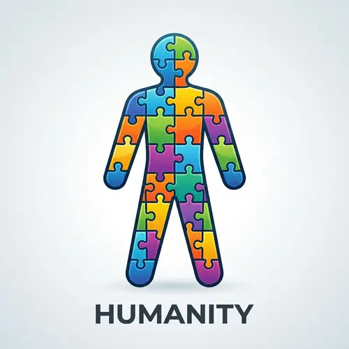 Human Icon from Puzzle Pieces