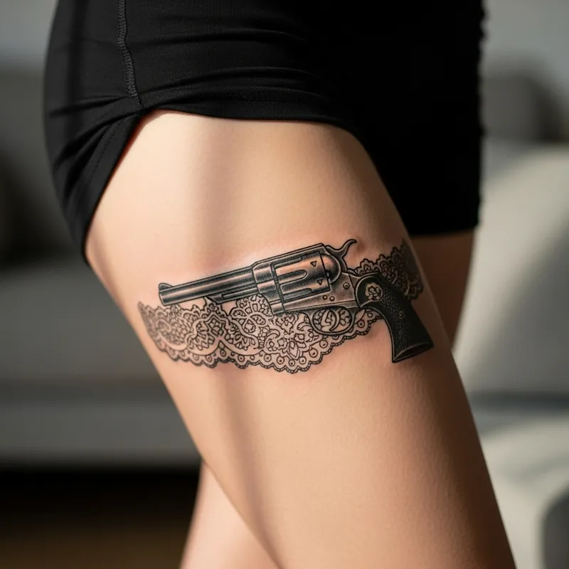 Feminine Athletic Thigh Tattoo Art