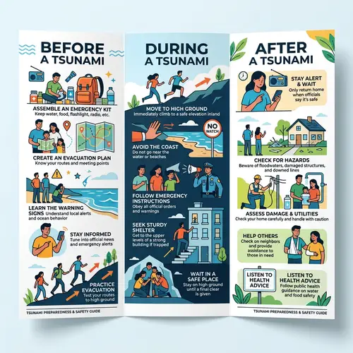 Tsunami Safety Measures: Before, During & After - Illustrated Guide
