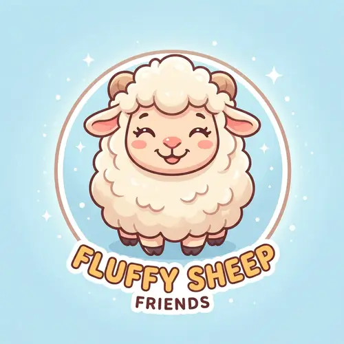 Friendly Animated Sheep Logo Design