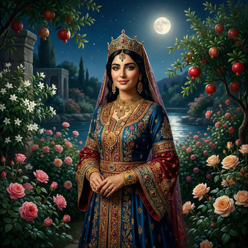 Persian Princess in Moonlight | Enchanting Portrait Persian Princess in Moonlight | Enchanting Portrait