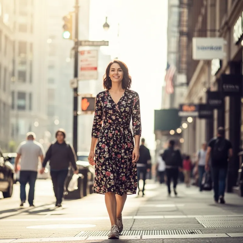 Photorealistic Brunette Girl in the City