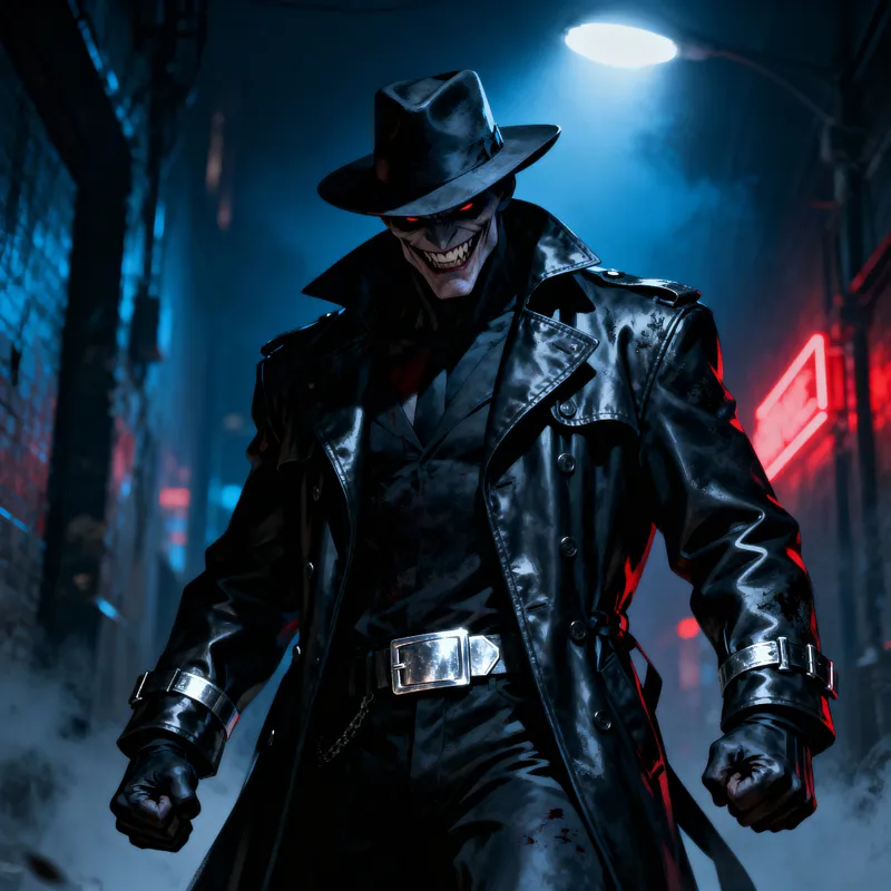 Sinister Villain Character in Dark Attire