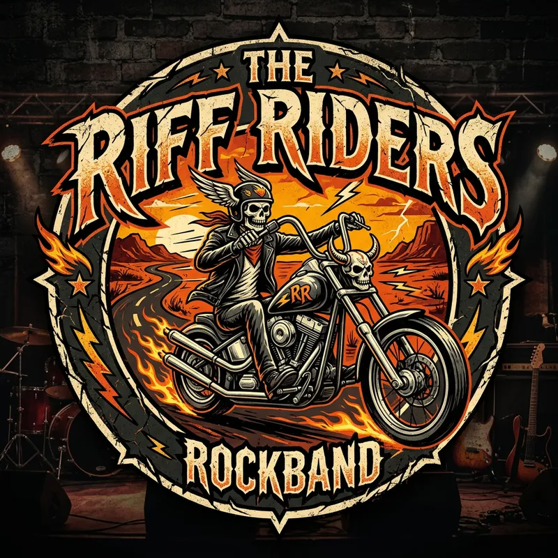 The Riff Riders Band Logo - Rock Music