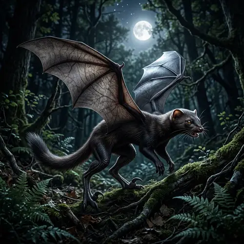 Weasel with Bat Wings and Raptor Legs: A Unique Creature