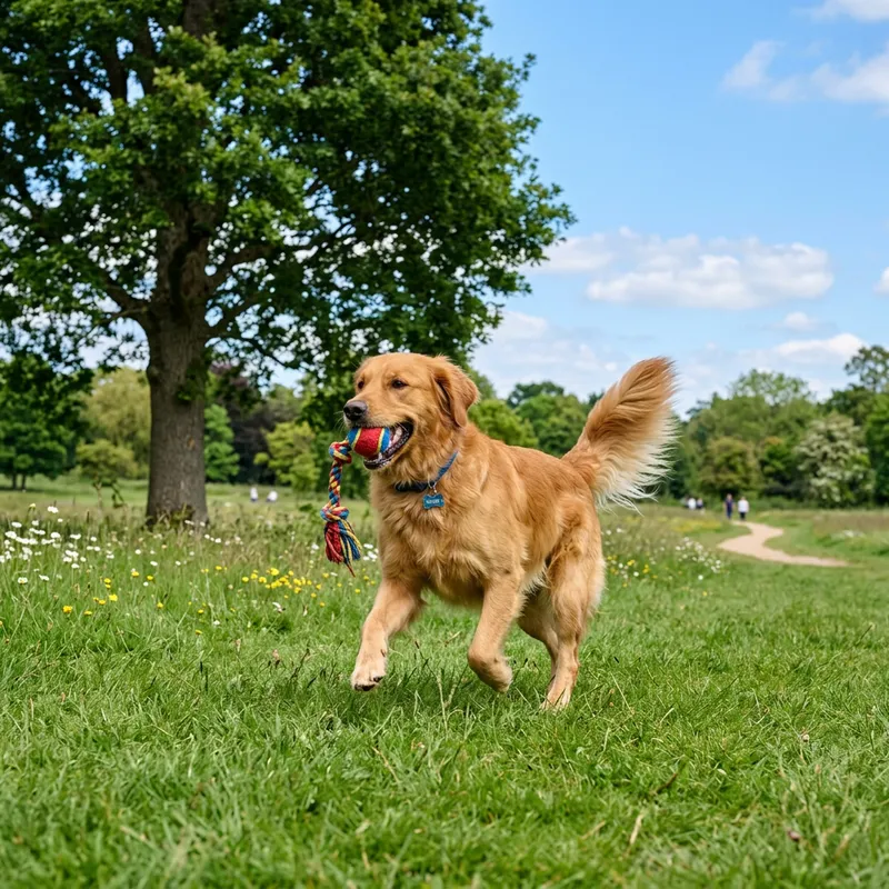 Playful Dog in Beautiful Park Setting