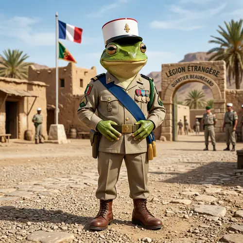 Kermit as a french foreign legionnaire