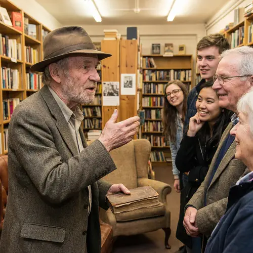 Captivating Stories from Wise Old Man in Vintage Hat