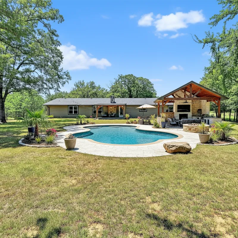 Stylish Swimming Pool and Outdoor Entertainment Area