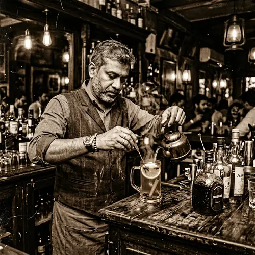 Skilled Bartender Mixing Hot Toddy at Rustic Bar | Cocktail Culture
