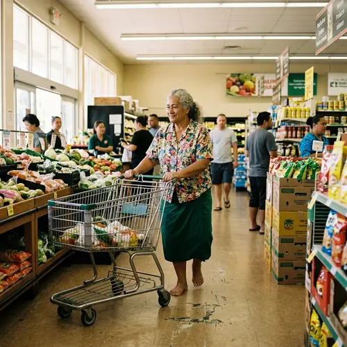 Pacific Island Woman Shopping in Supermarket | Documentary Style