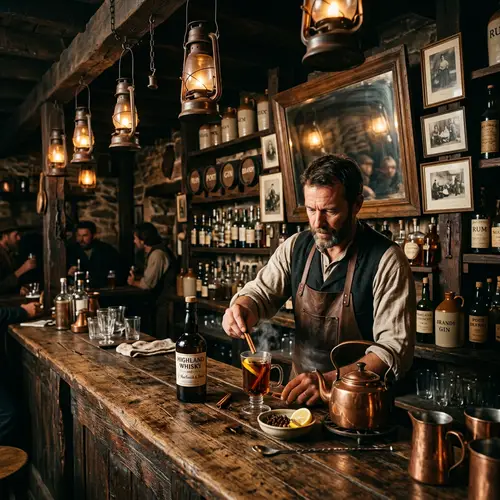 18th Century Long Bar in Australia - Hot Toddy Drink Preparation
