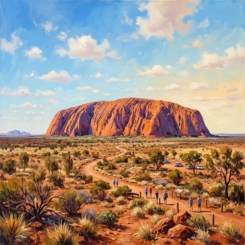 Stunning Uluru Rock Formation in Vibrant Colors