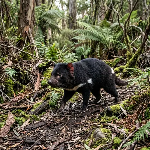 Stunning Tasmanian Devil in Natural Habitat
