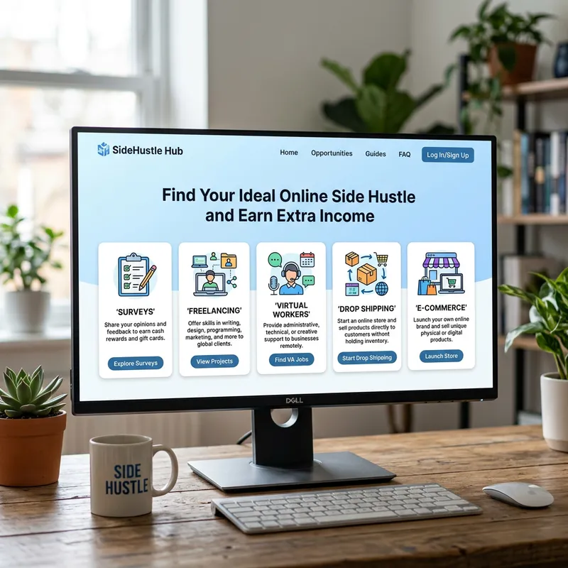 Discover Your Online Side Hustle - Surveys, Freelancing & More