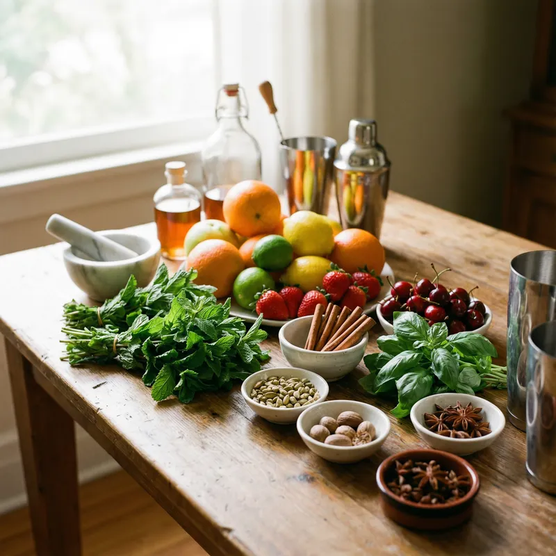 Fresh Ingredients for Homemade Cocktails: Fruits, Herbs & Spices