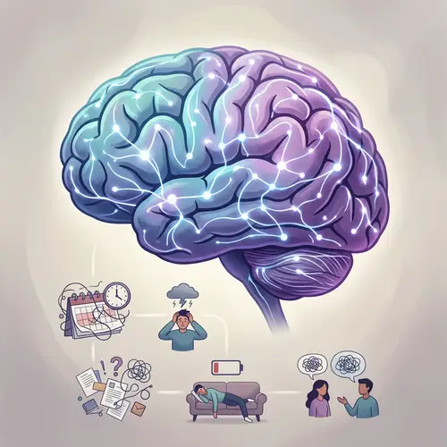 Vibrant Brain Illustration - Neural Network Art