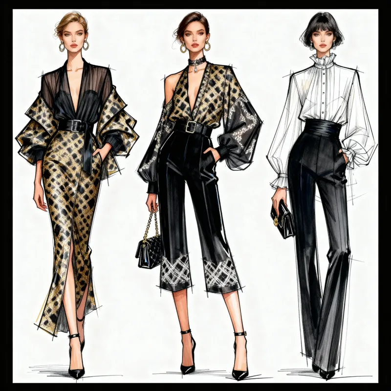 Runway-Ready Fashion Design Illustrations