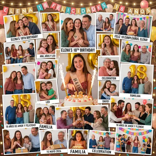 18th Birthday Family Photo Collage Ideas