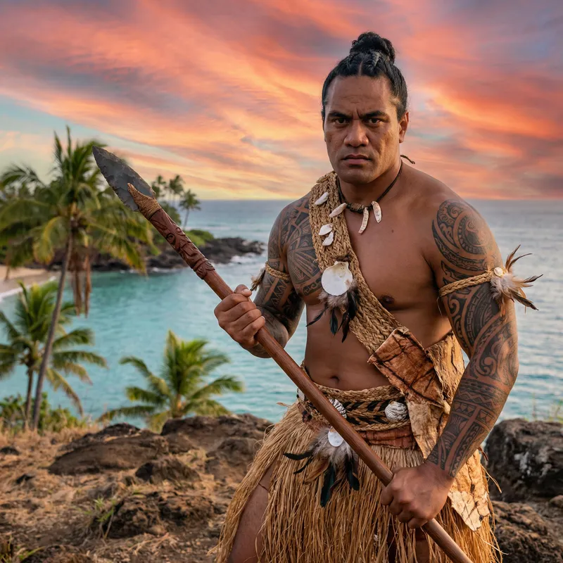 Masculine Pacifica Warrior: Strength & Honor