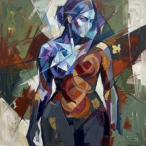 Abstract Woman Art: Emotion Through Shapes