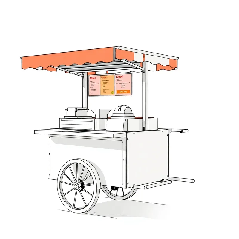 Mobile Steel Cart for Porridge Business | 4 Wheels