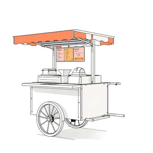 Mobile Steel Cart for Porridge Business | 4 Wheels