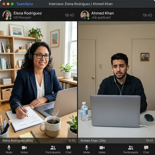 Virtual Interview: HR Manager & Job Applicant Meeting Online