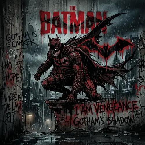 Gritty Batman Graffiti Art Inspired by the 2022 Film