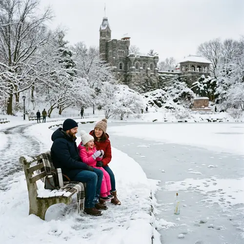 Snowy Day at Central Park's Belvedere Castle