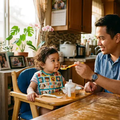 Adorable Filipino Toddler Exploring Lechon Kawali