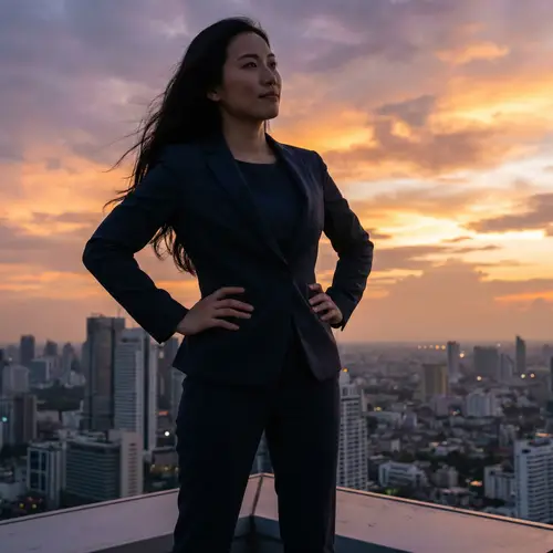 Powerful East Asian Woman: Symbol of Strength and Professionalism