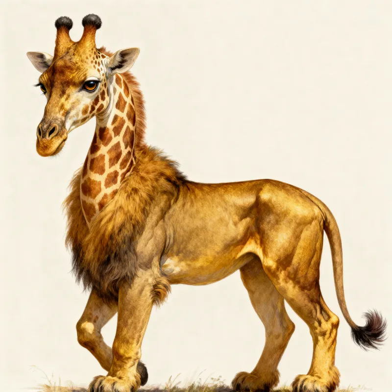 Giraffe-Lion Hybrid: A Unique Animal Fusion