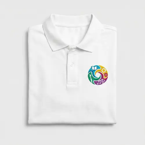 Student Harmony Design on White Polo Shirt