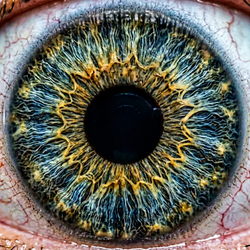 Extremely Close-Up View of Human Pupil and Iris | Double Size Magnification