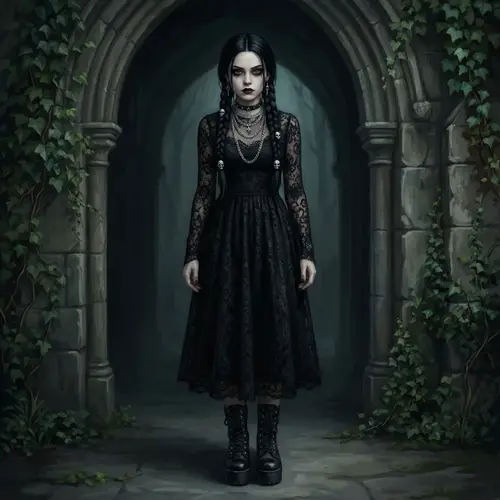 Intense Goth Girl in Dark Digital Art