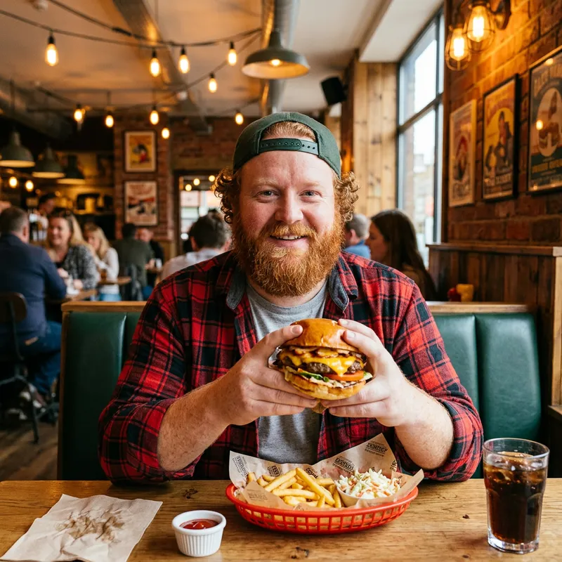 Indulge in Burgers with Our Charming Ginger Host Indulge in Burgers with Our Charming Ginger Host