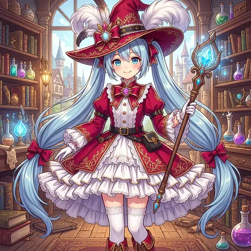 Anime-inspired Teenage Girl Magician Costume | Cosplay Fantasy Outfit