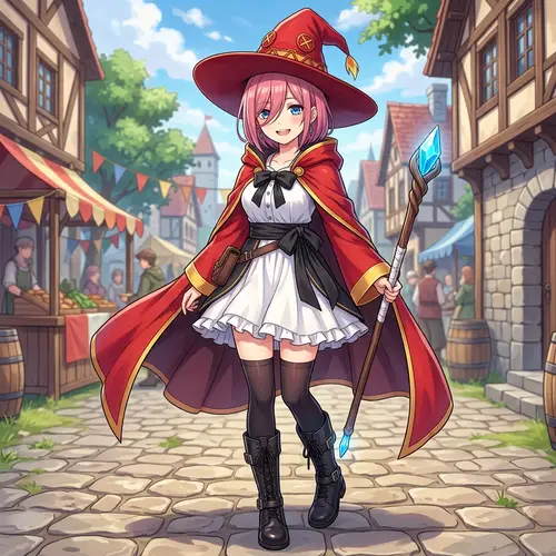 Female Anime Character with Pink Hair and Blue Eyes | Anime Style Outfit