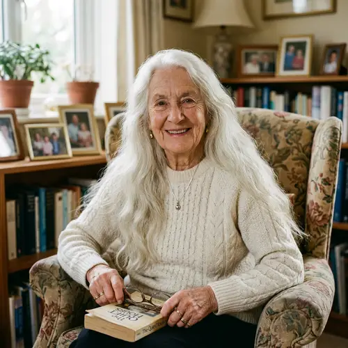 Grandma with Long White Hair