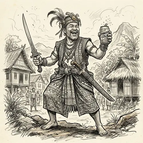 Gleeful Datu: Filipino Warrior with Cola