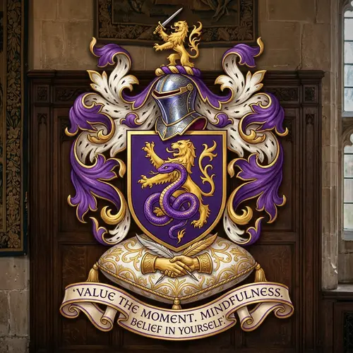 Elegant Family Coat of Arms - Serpent & Lion Symbolism
