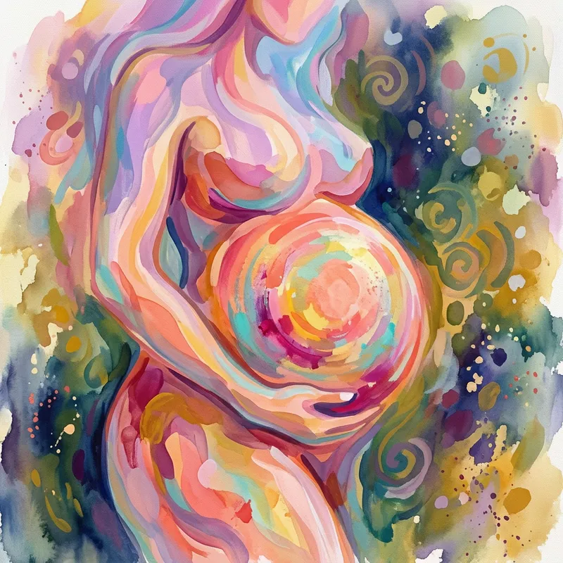 Fluid Maternity Art: Abstract Interpretation of a Pregnant Woman Fluid Maternity Art: Abstract Interpretation of a Pregnant Woman