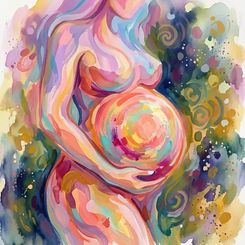Fluid Representation of a Pregnant Woman | Abstract Maternity Art