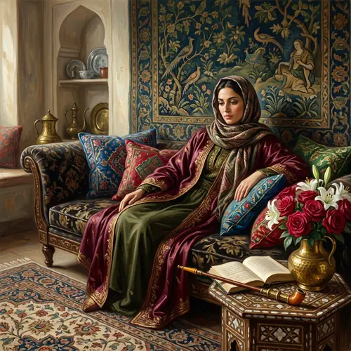 Elegant Odalisque: Classical European Painting