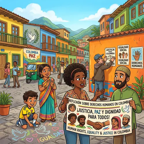 Colombia Human Rights Reflection Cartoon